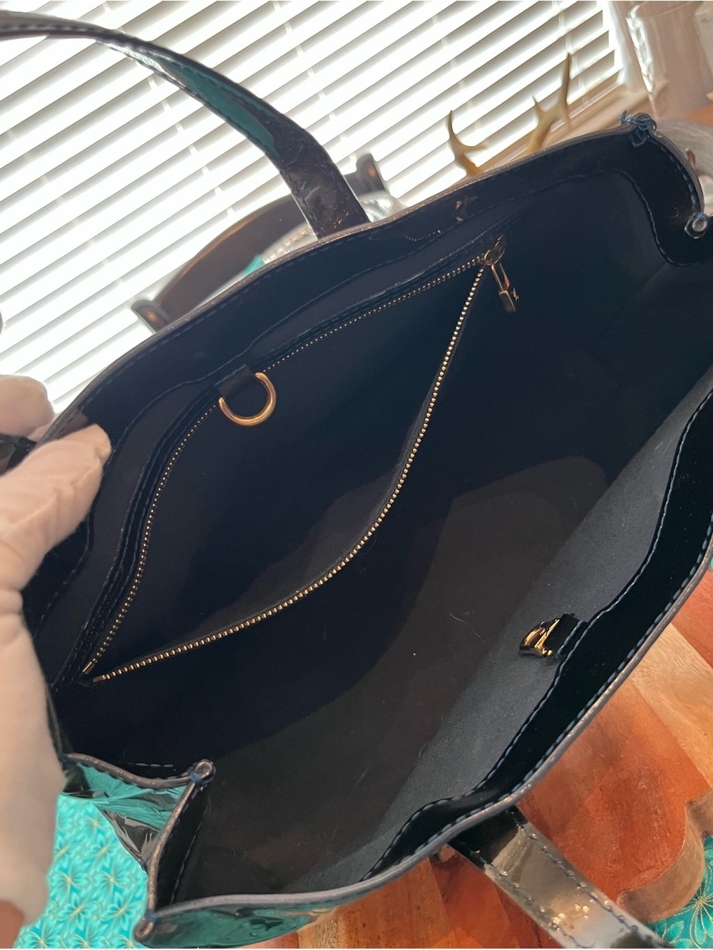 Louis Vuitton Deep Green Vernis Monogram Patent Leather Satchel w/Wallet - Picture 6 of 16